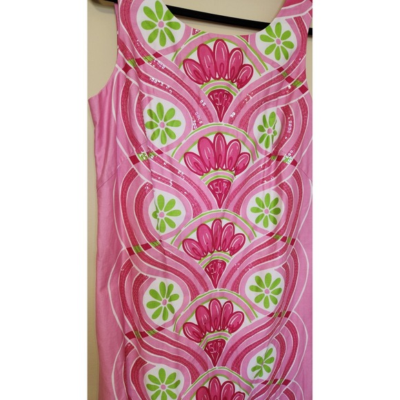 Lilly Pulitzer Jubilee Pink Floral Shift Dress Size 14 50th Anniversary - Picture 2 of 10